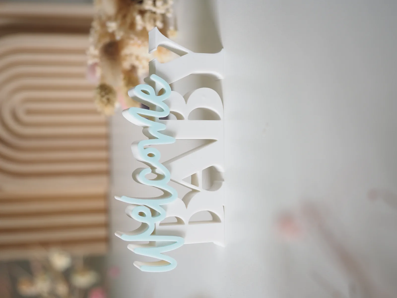 Letrero Welcome Baby impreso en 3D, foto 3