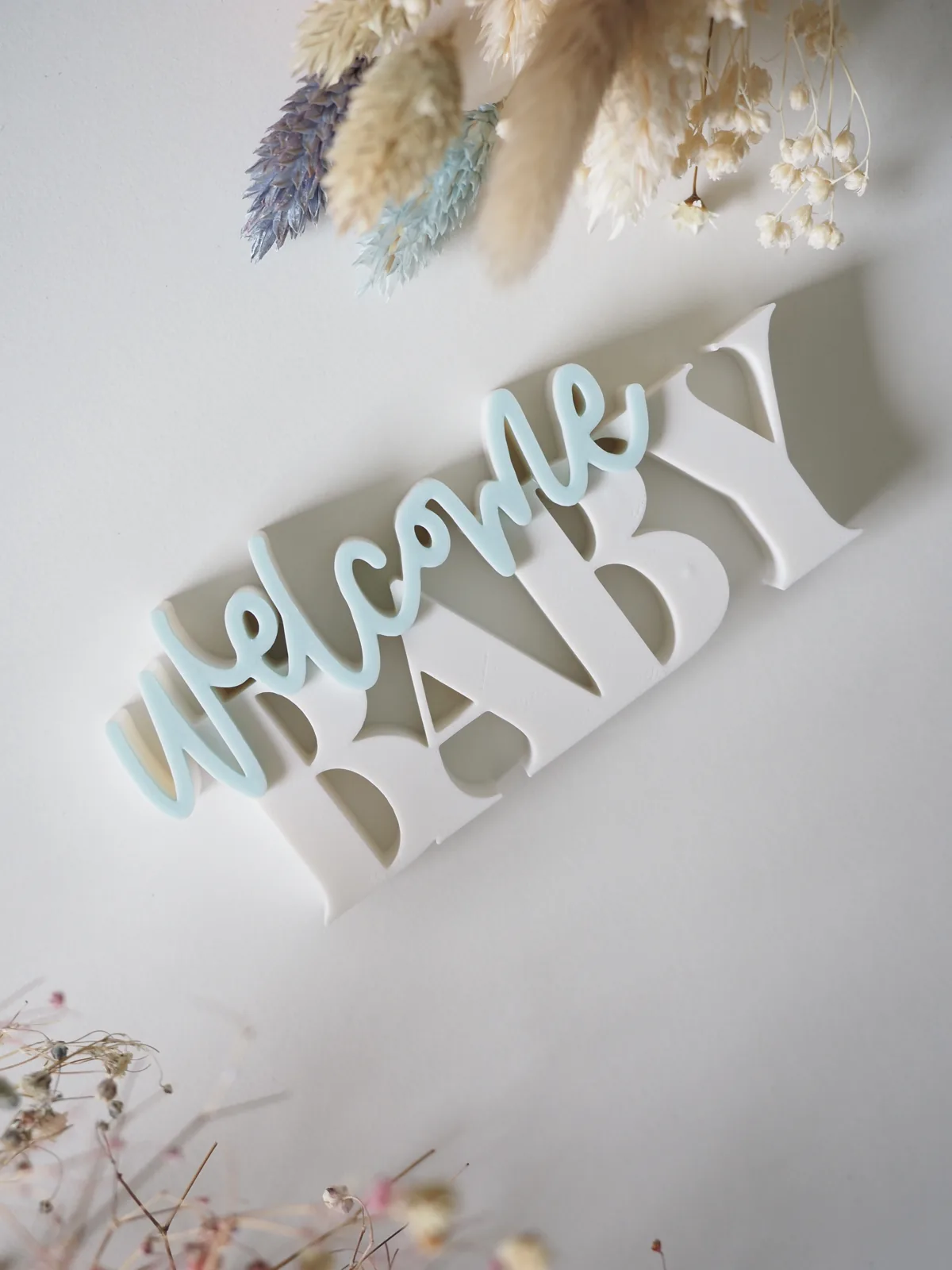 Letrero Welcome Baby impreso en 3D, foto 4