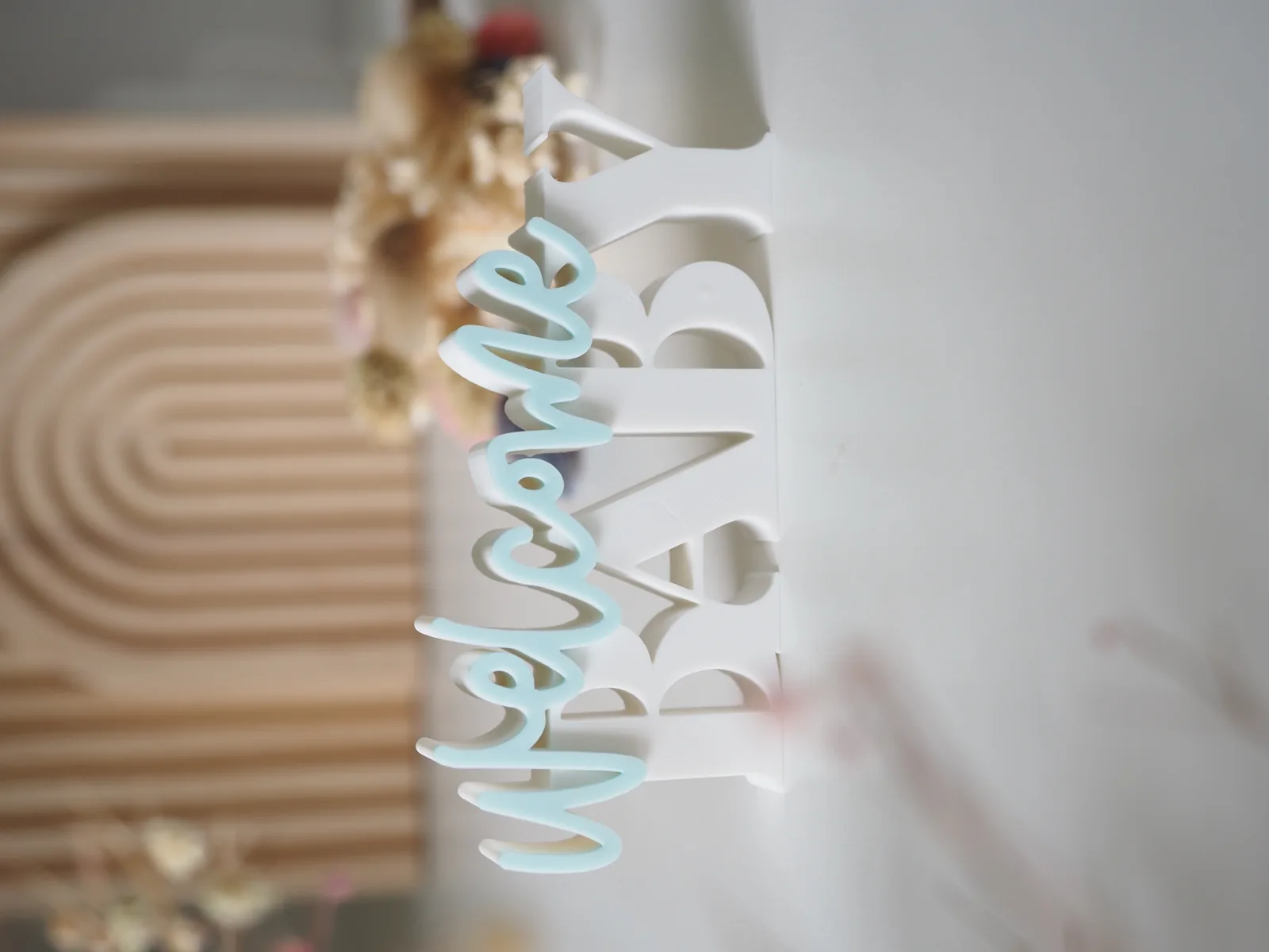 Letrero Welcome Baby impreso en 3D, foto 5