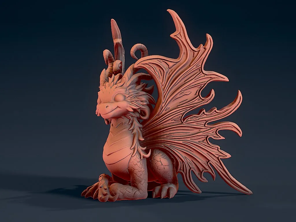 Dragoncito de fuego impreso en 3D, foto 3