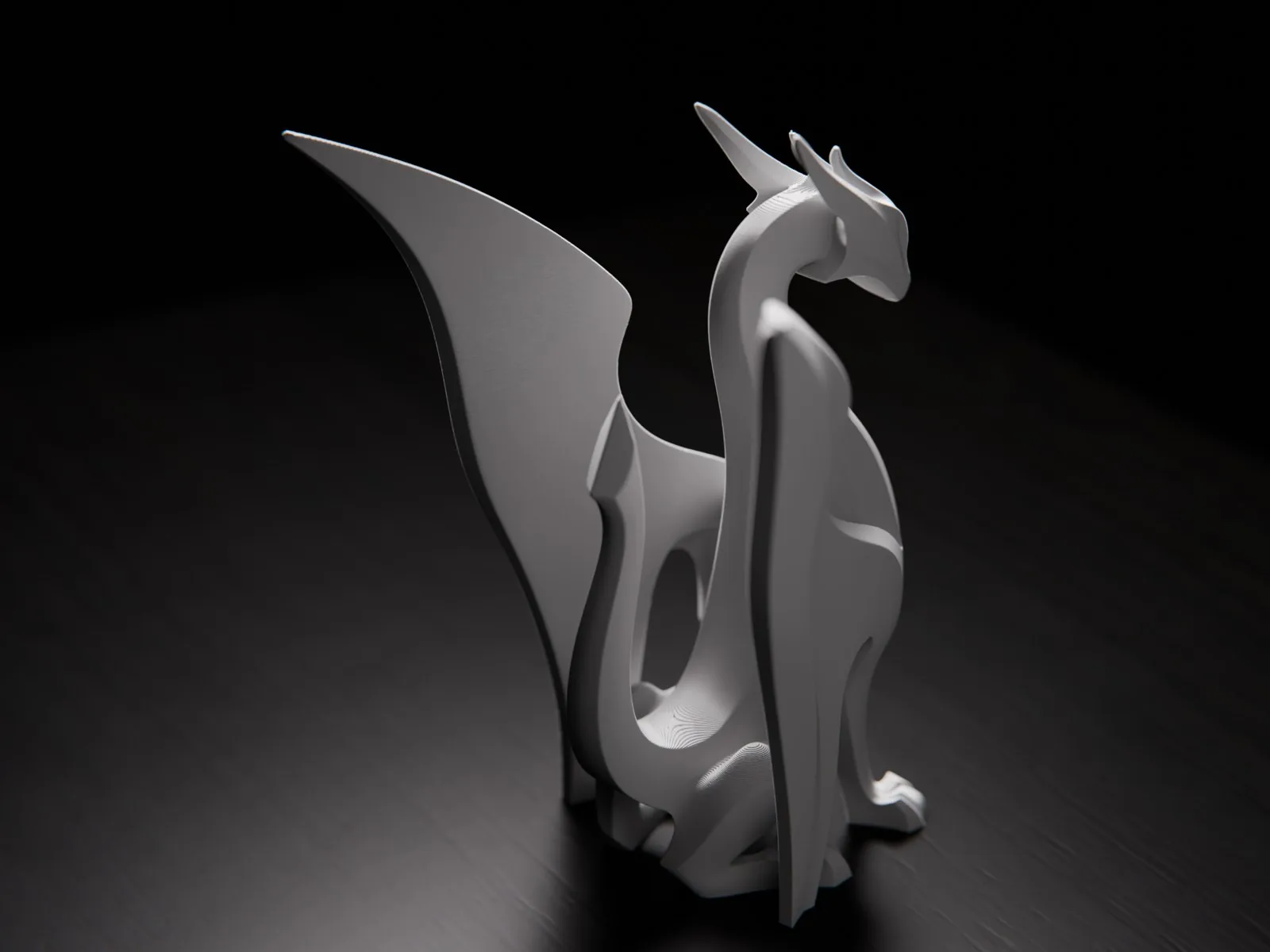 Dragón minimalista impreso en 3D, foto 4