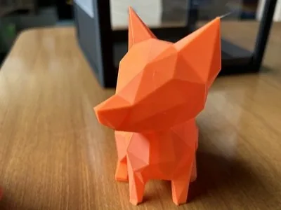 Zorro low poly impreso en 3D