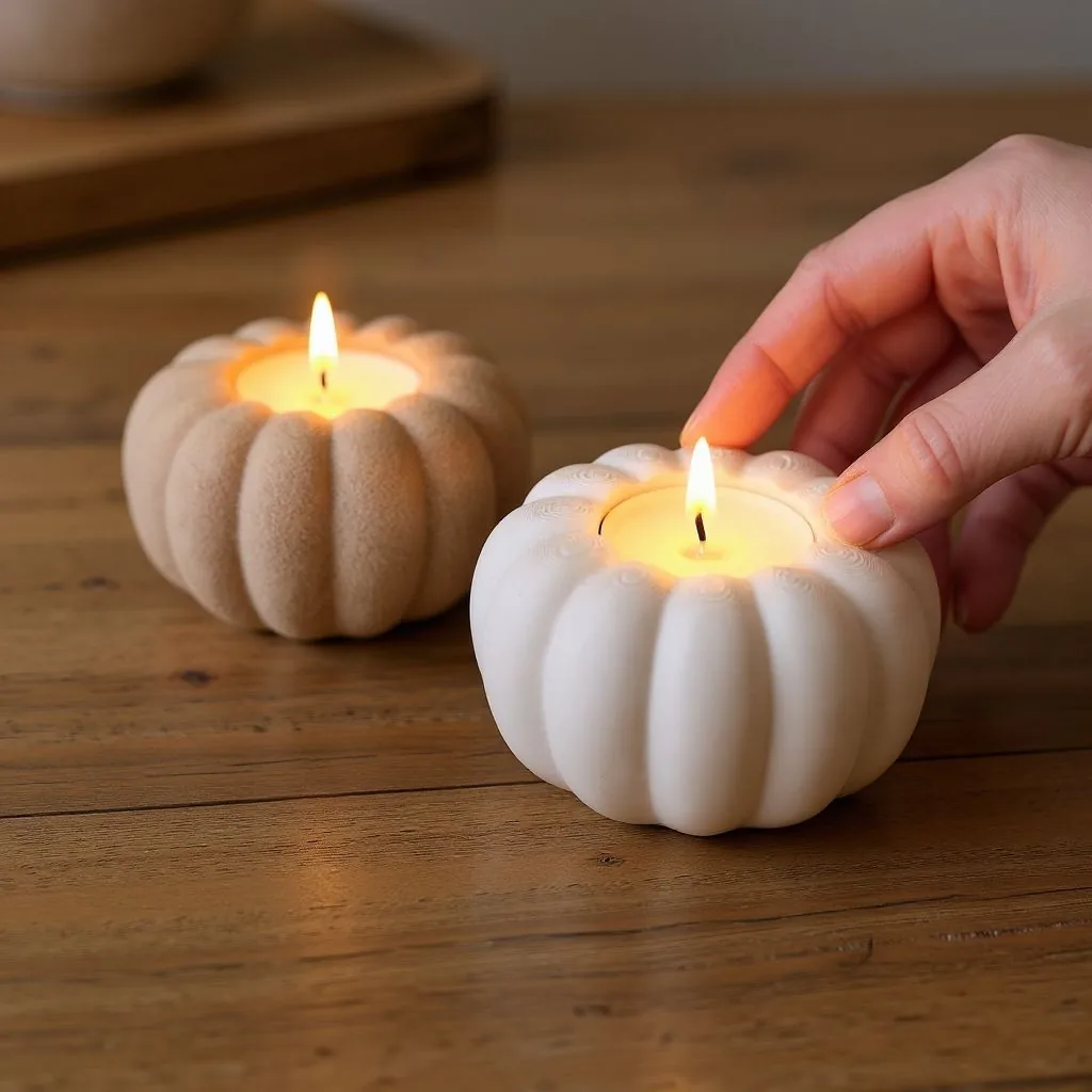 Portavelas calabaza otoñal impreso en 3D, foto 4