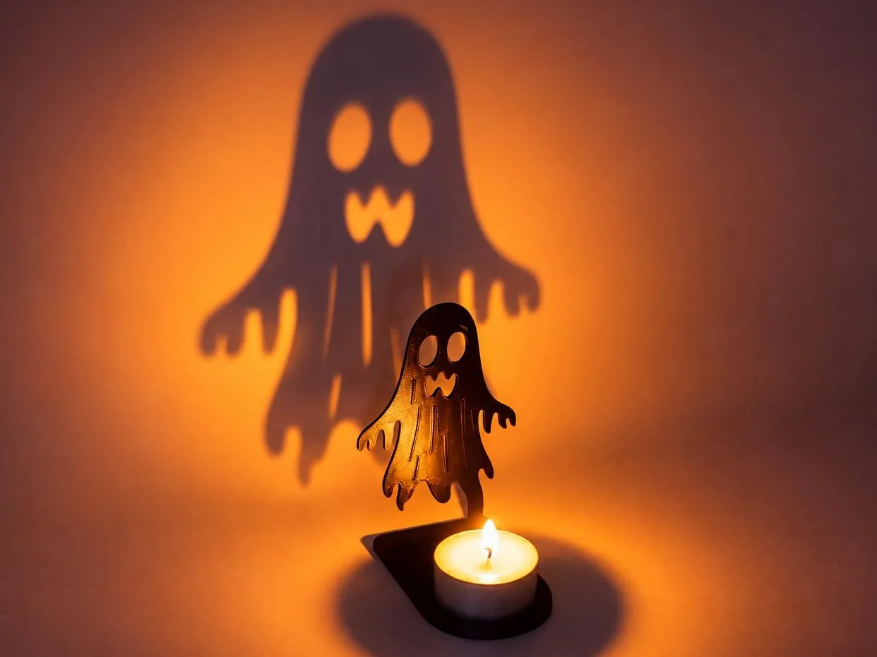 Portavelas fantasma de sombra impreso en 3D