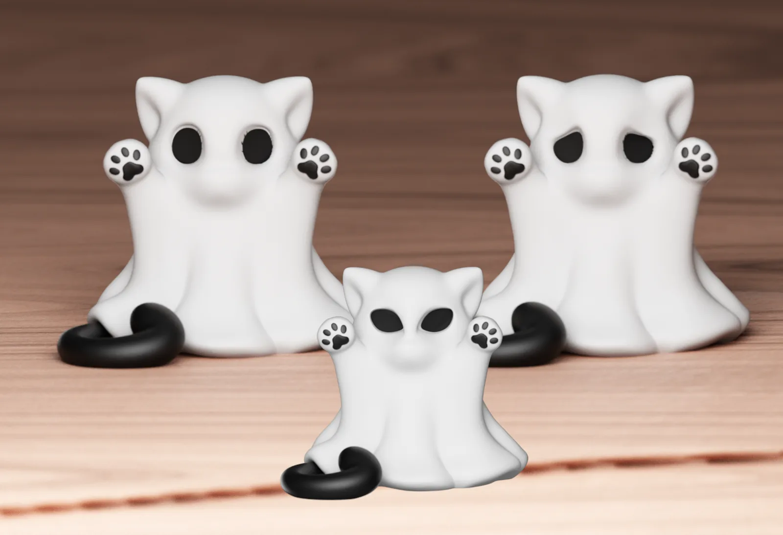 Gatito fantasma con patitas