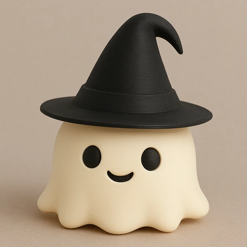 Fantasma con sombrero de bruja impreso en 3D