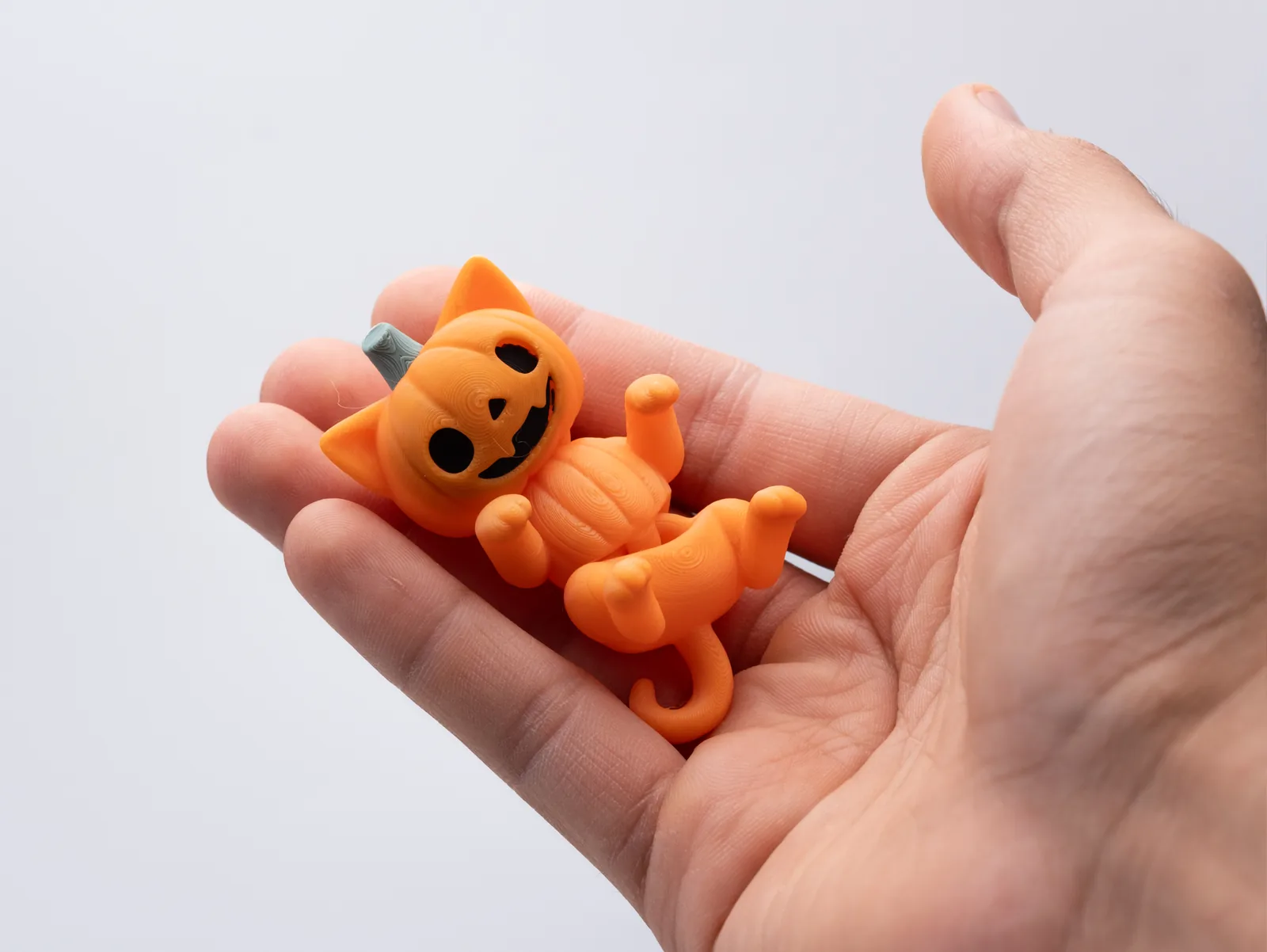 Gatito calabaza articulado impreso en 3D, foto 3