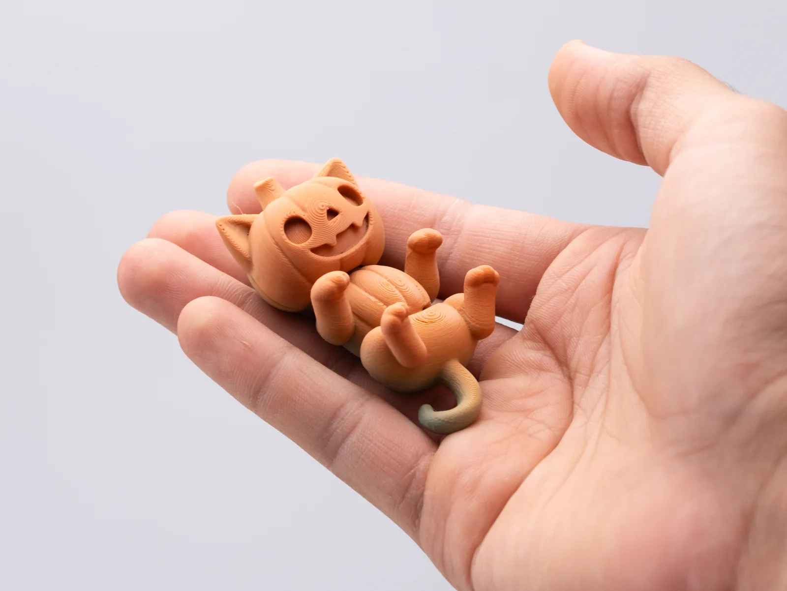 Gatito calabaza articulado impreso en 3D, foto 4