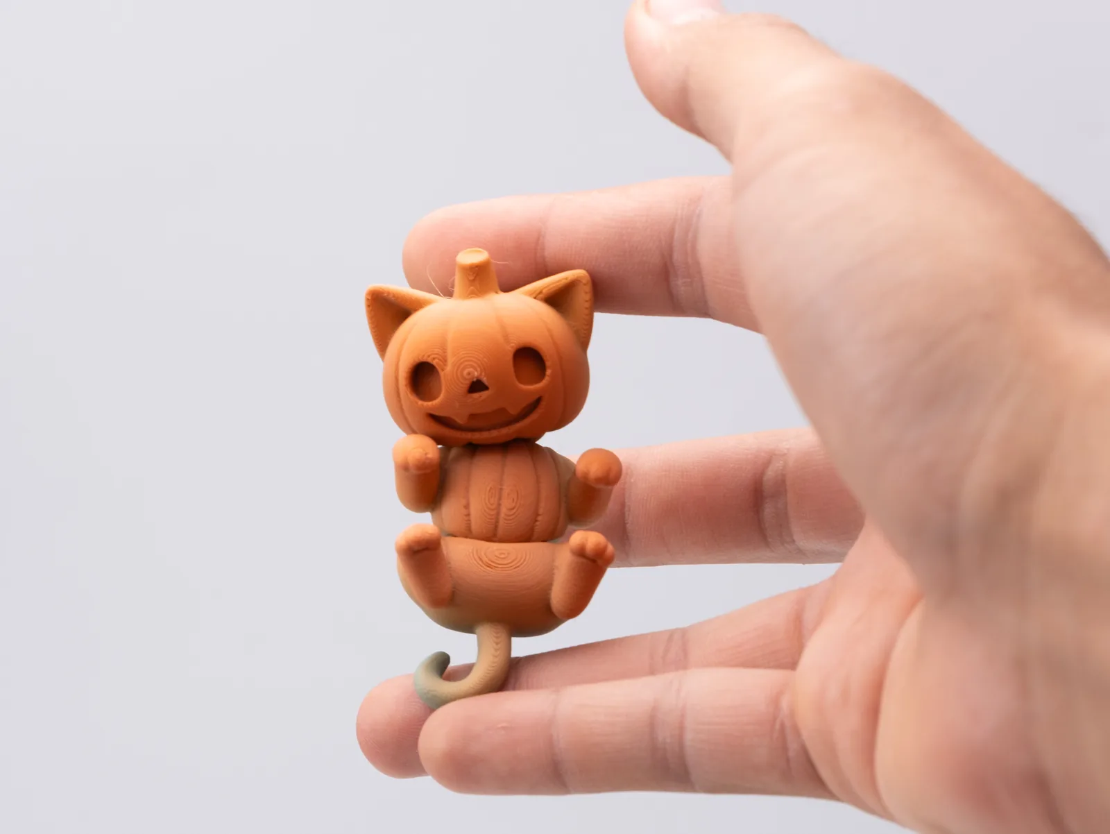 Gatito calabaza articulado impreso en 3D, foto 5