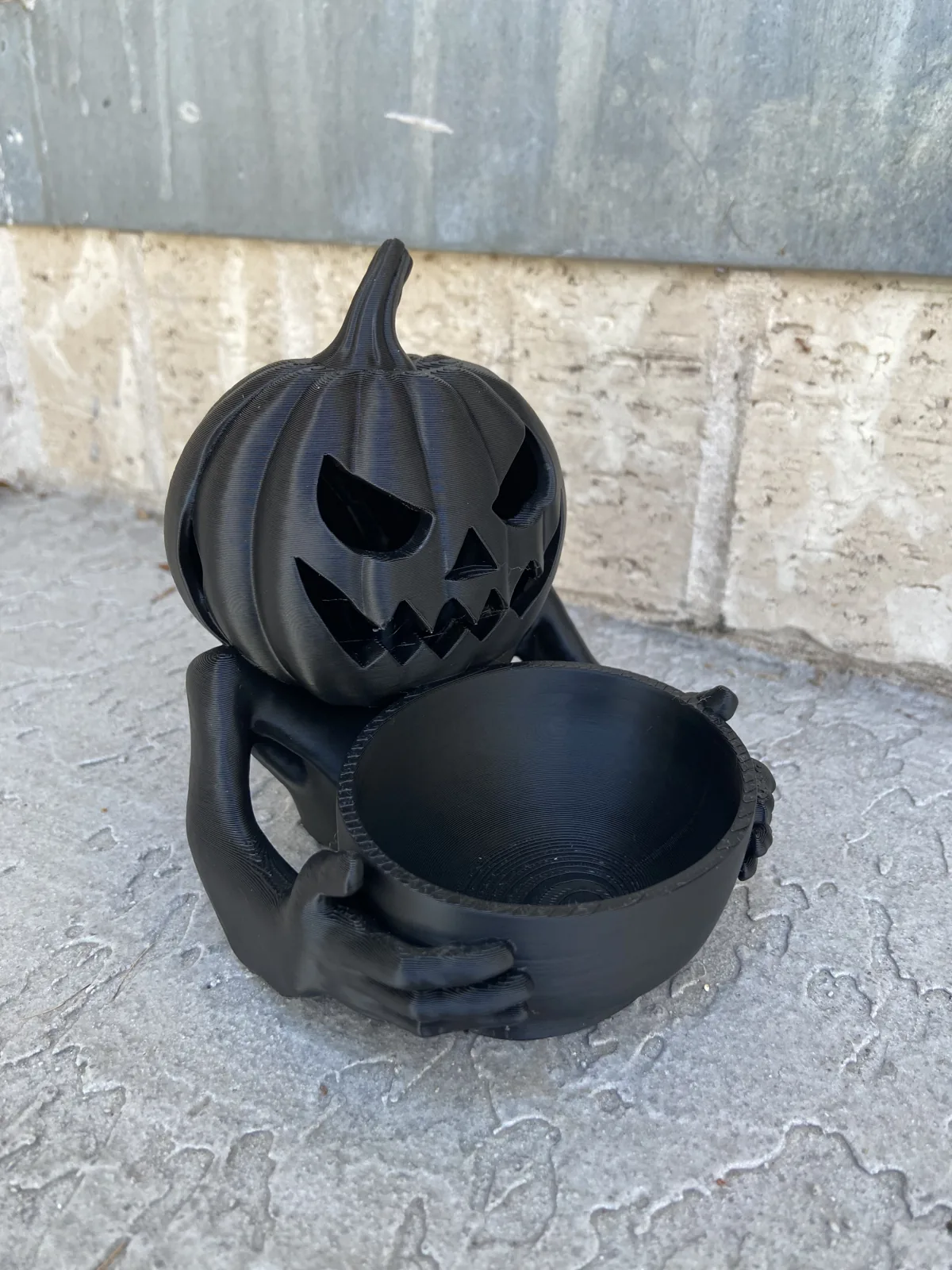 3D printed Skeleton-Hand Pumpkin Candy Bowl, photo 3