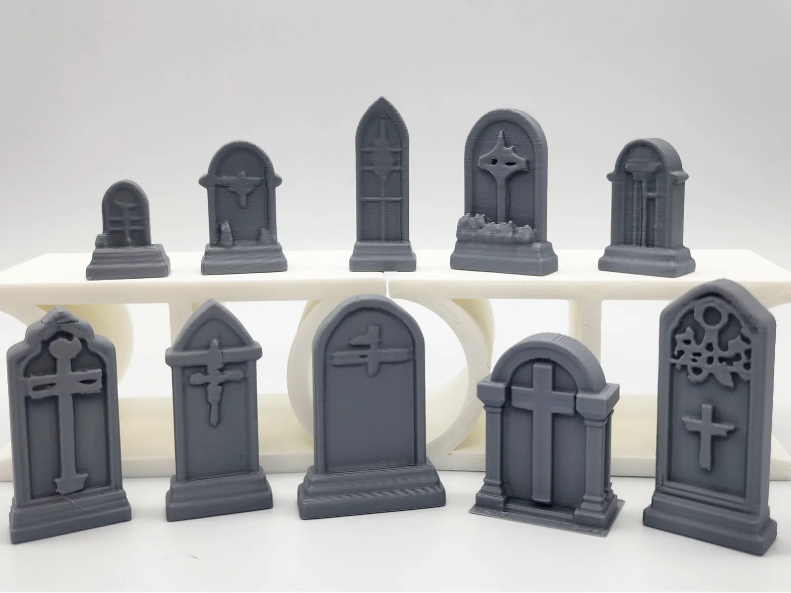 Set of 10 Miniature Tombstones