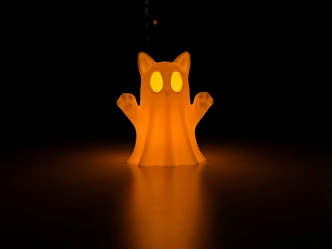 Lámpara gatito fantasma impreso en 3D, foto 5