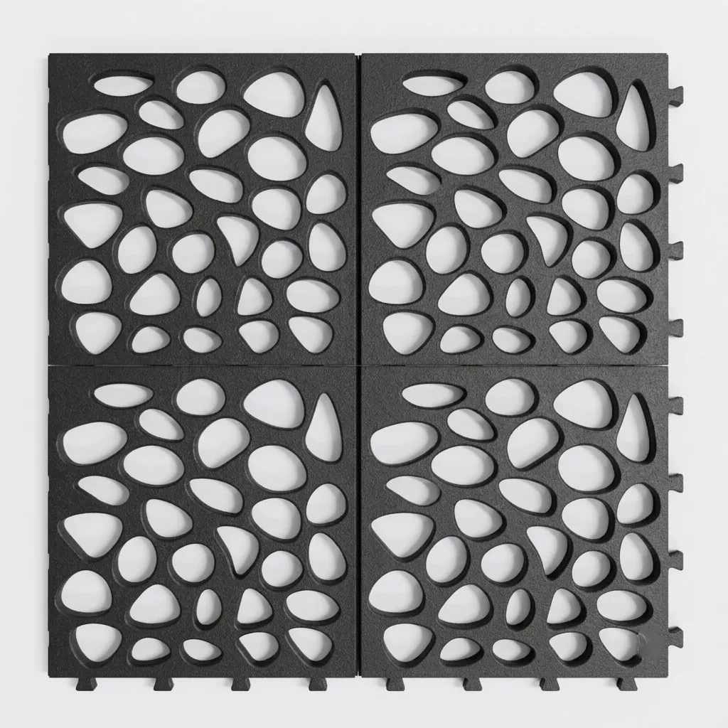 Piso modular rejilla orgánica 22×22 cm