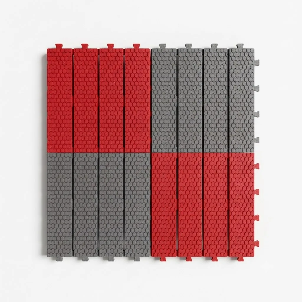 Piso modular antideslizante 22×22 cm impreso en 3D