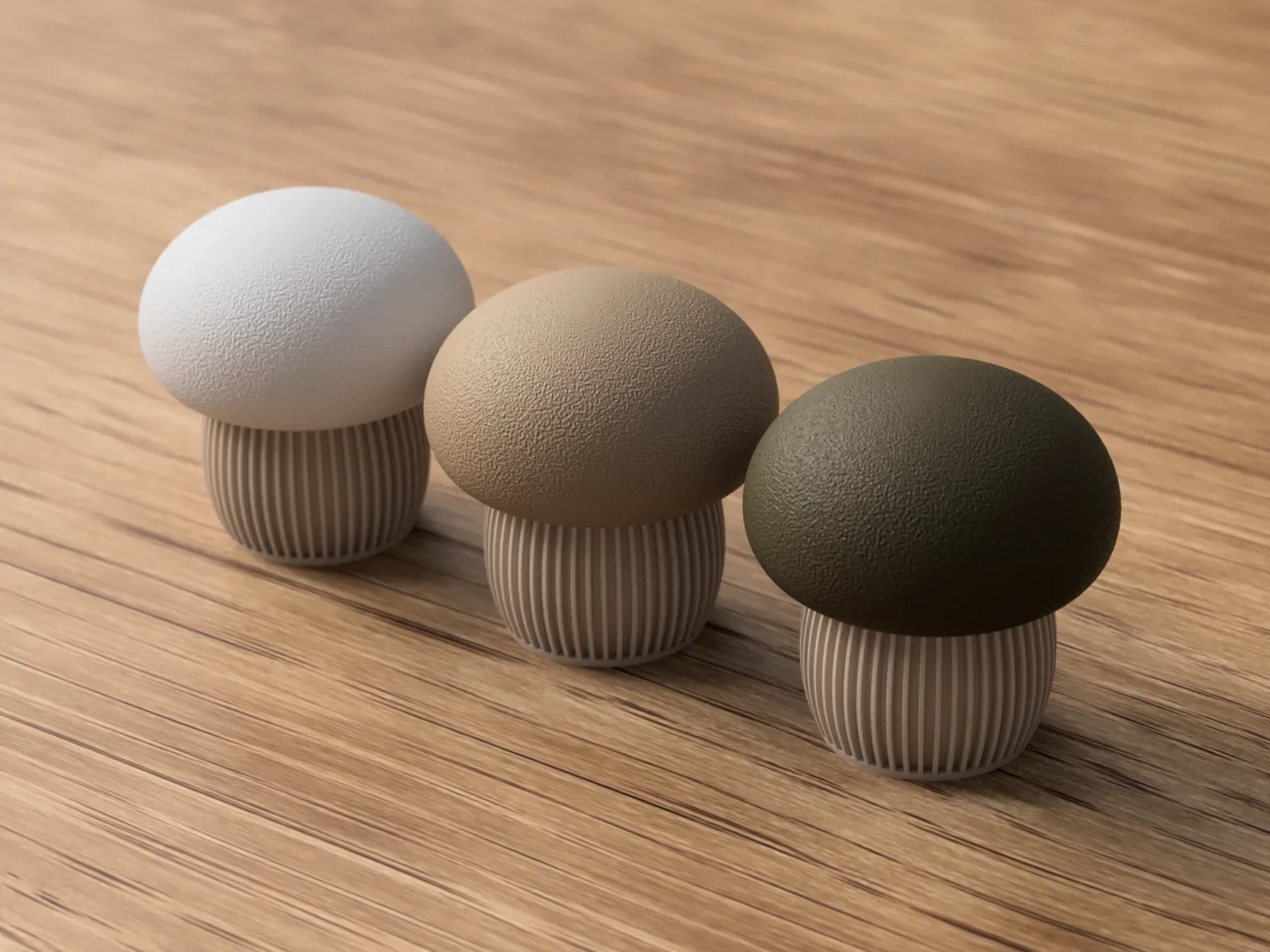 Hongos decorativos japandi impreso en 3D, foto 3