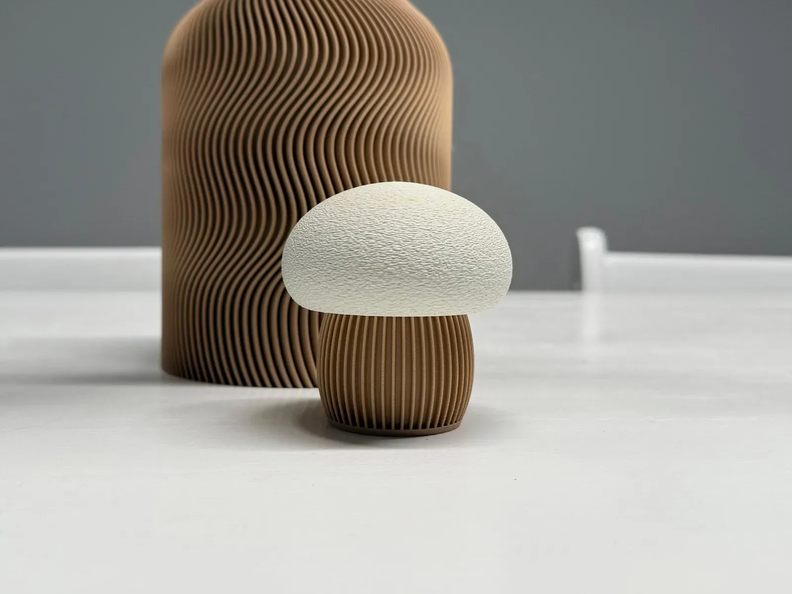 Hongos decorativos japandi impreso en 3D, foto 5