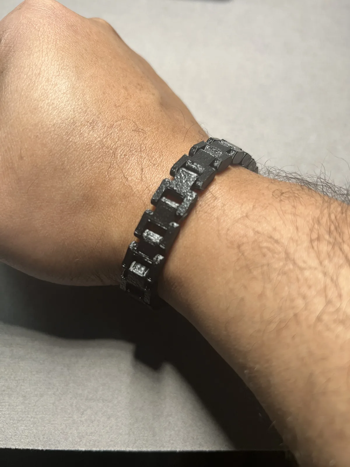 Pulsera de eslabones estilo reloj impreso en 3D, foto 3
