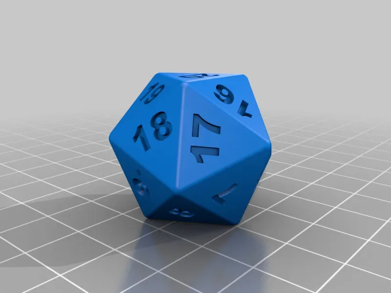 Dado D20 contador de vidas impreso en 3D