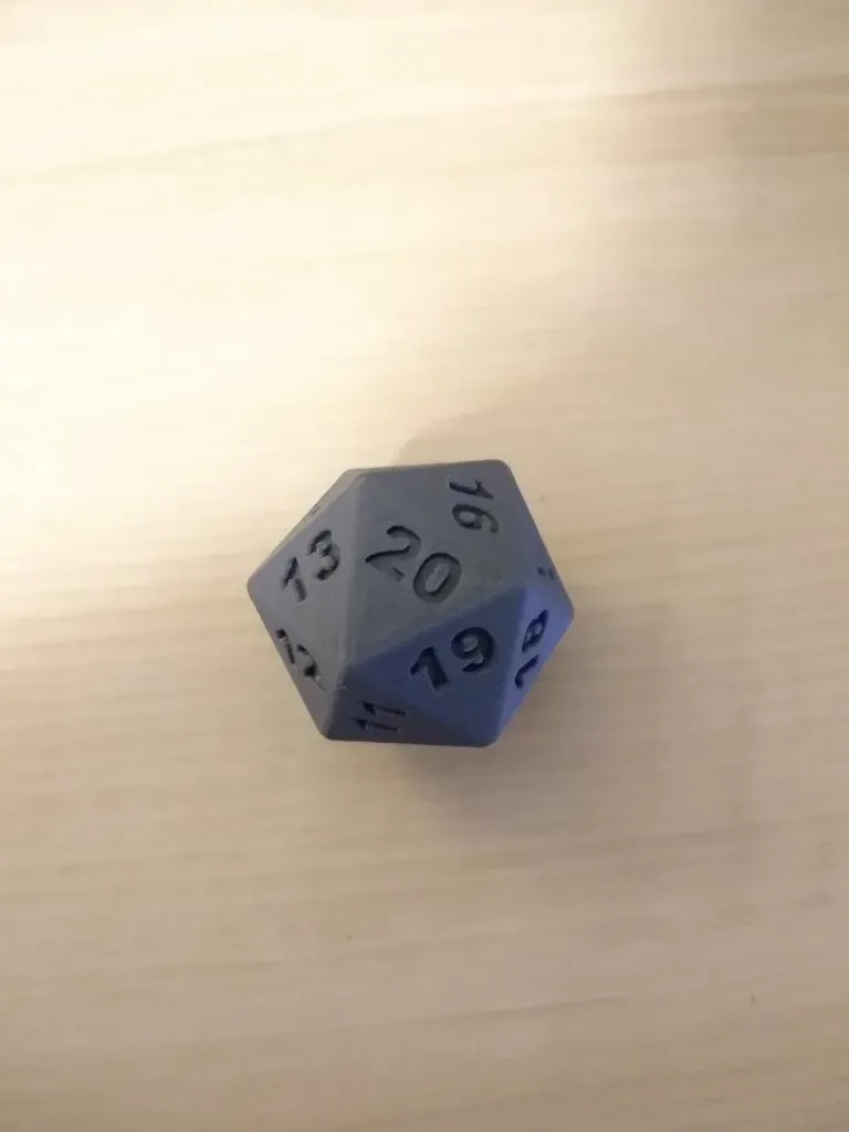 Dado D20 contador de vidas impreso en 3D, foto 2