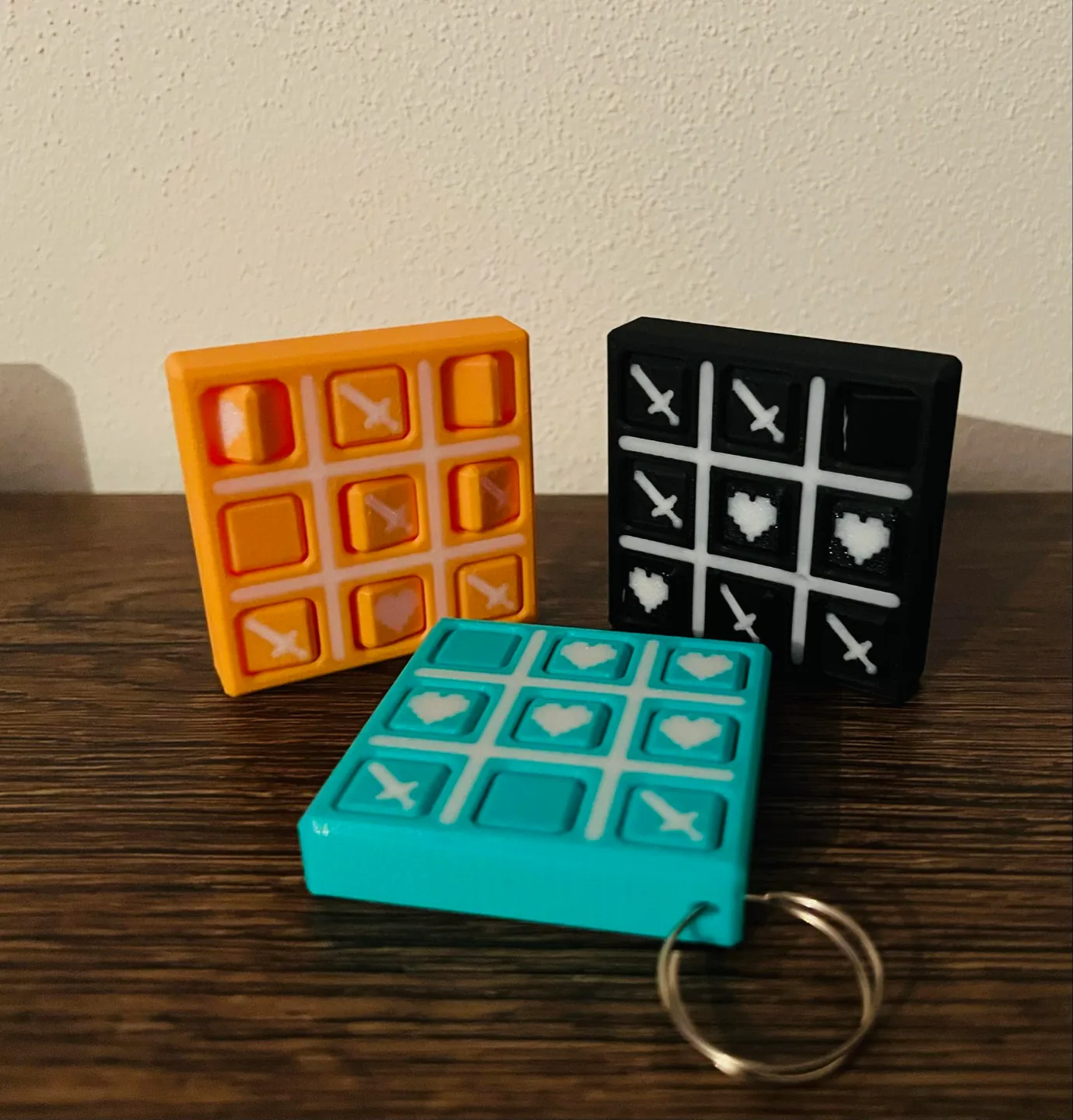 Triqui llavero con fichas giratorias impreso en 3D, foto 3