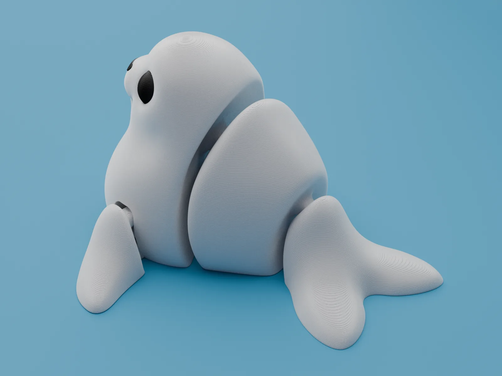 Foca bebé articulada impreso en 3D, foto 3