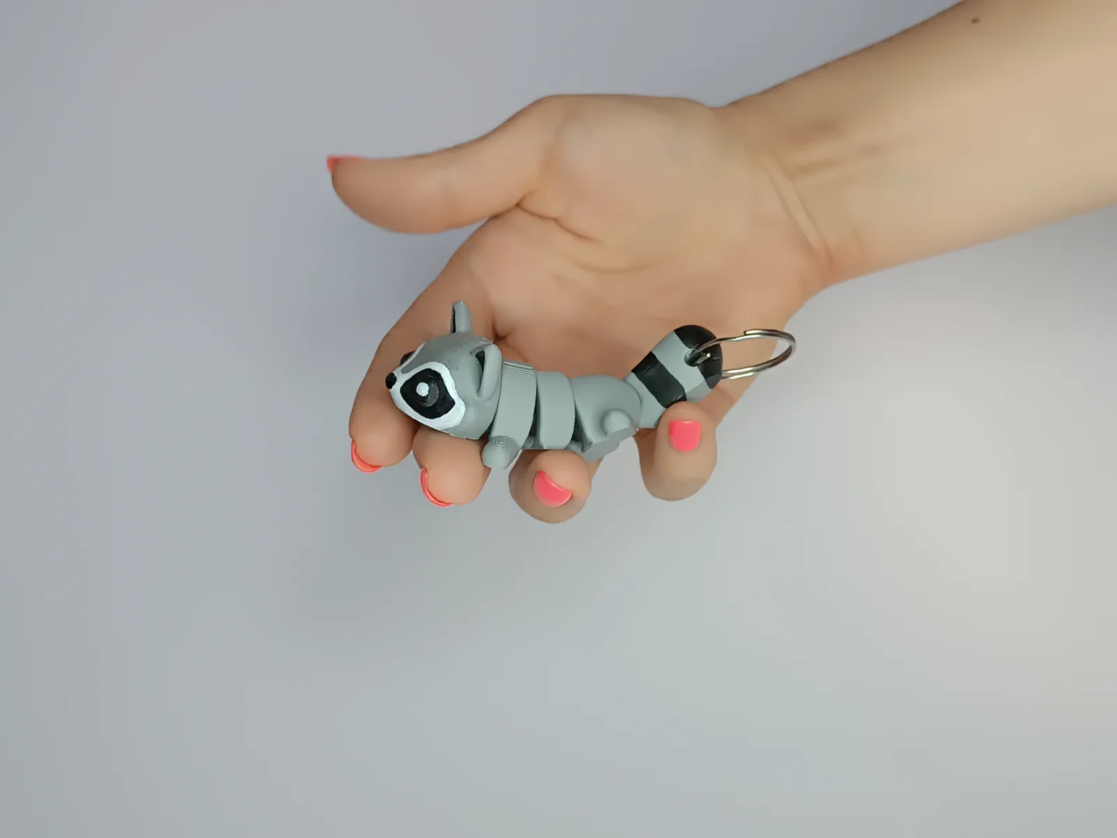 Mapache flexible llavero impreso en 3D, foto 4