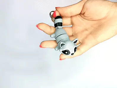 Mapache flexible llavero impreso en 3D, foto 5