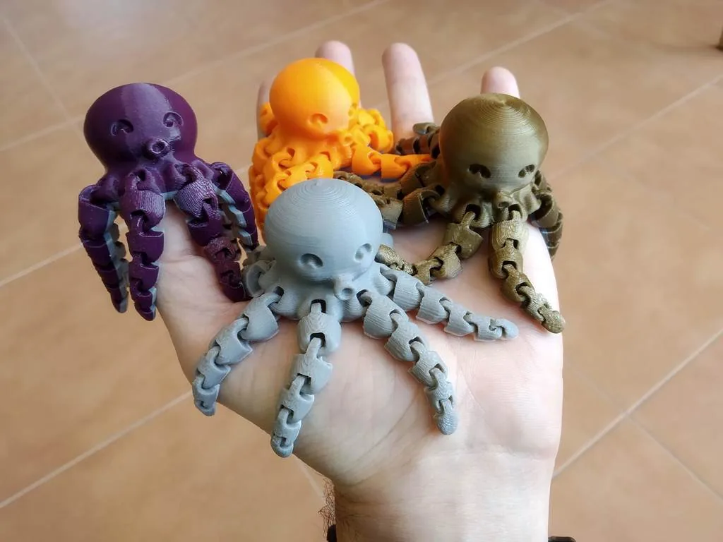 Pulpo articulado mini impreso en 3D, foto 3