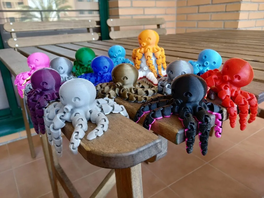 Pulpo articulado mini impreso en 3D, foto 4