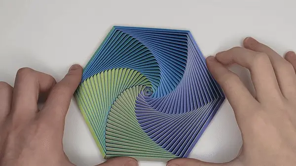 Hexágono fidget giratorio impreso en 3D, foto 2