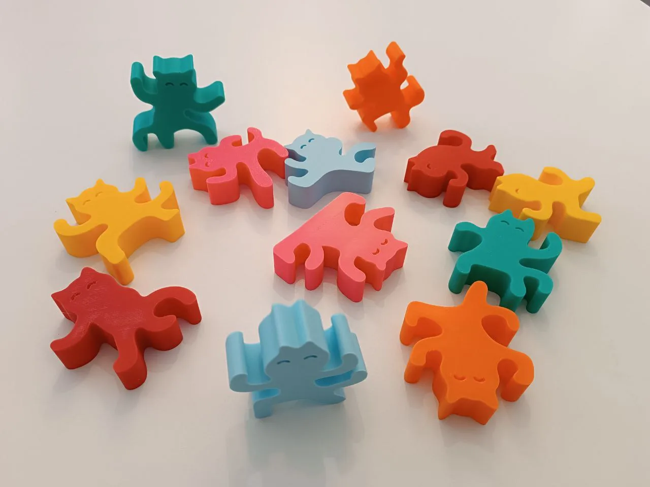 Gatos ninja para apilar impreso en 3D
