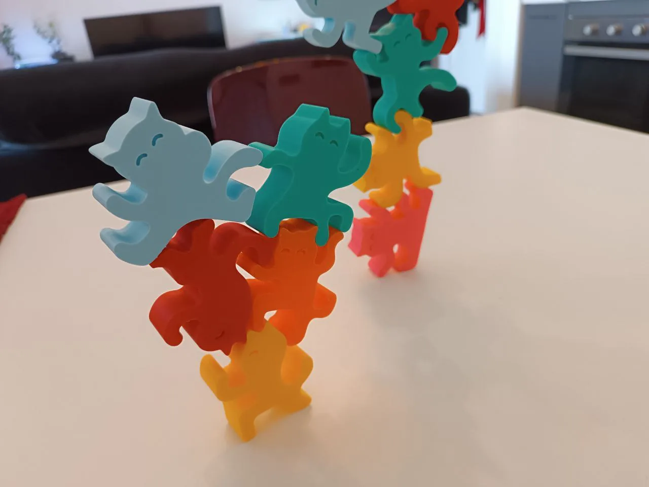 Gatos ninja para apilar impreso en 3D, foto 3