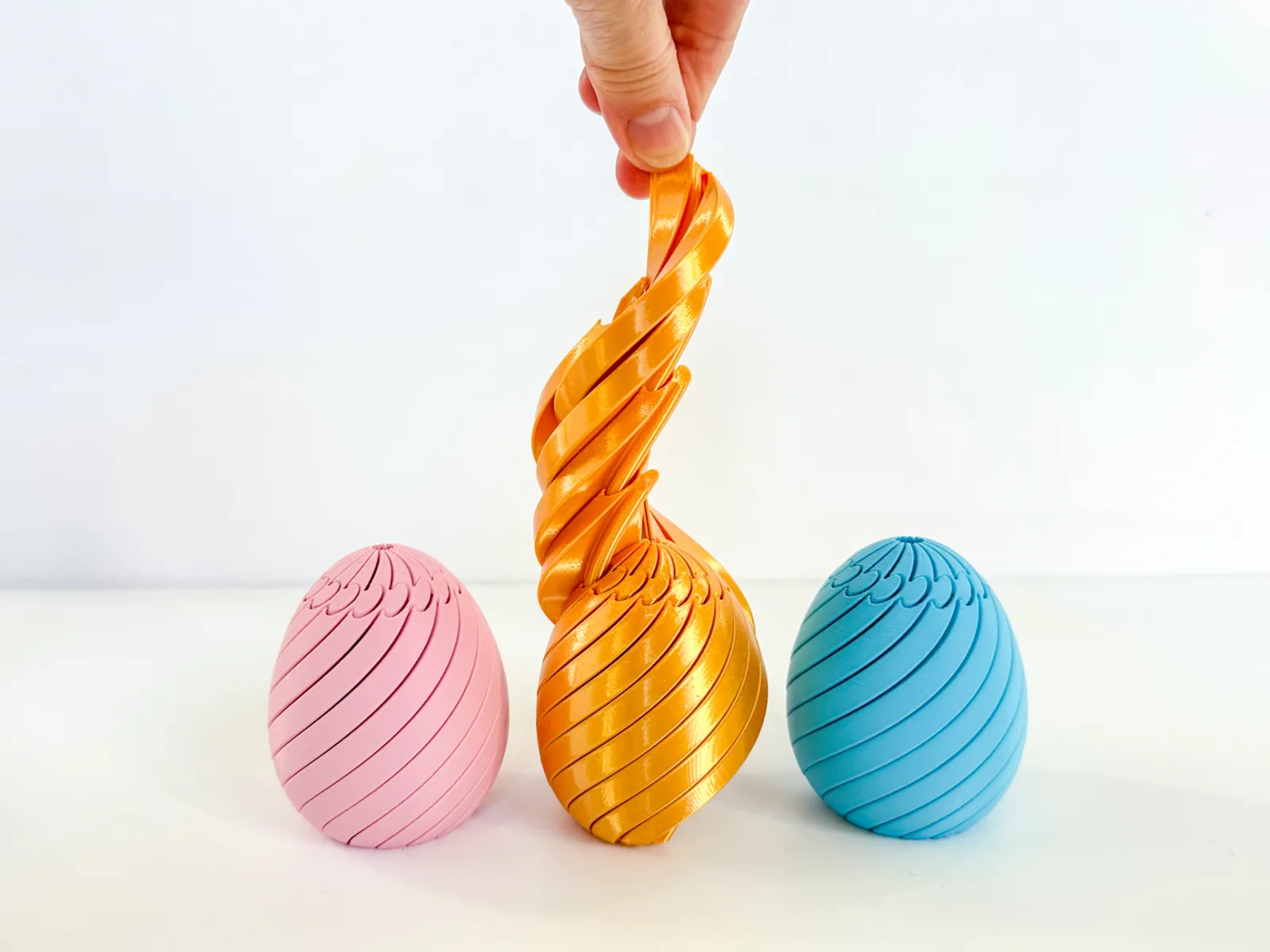 Huevo fidget en espiral impreso en 3D