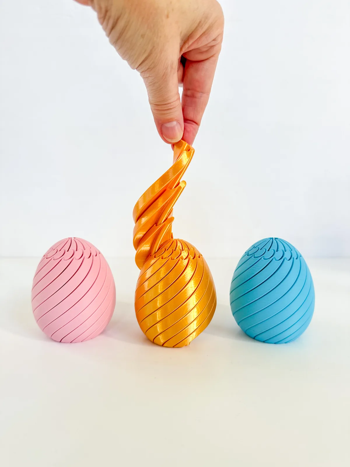 Huevo fidget en espiral impreso en 3D, foto 3