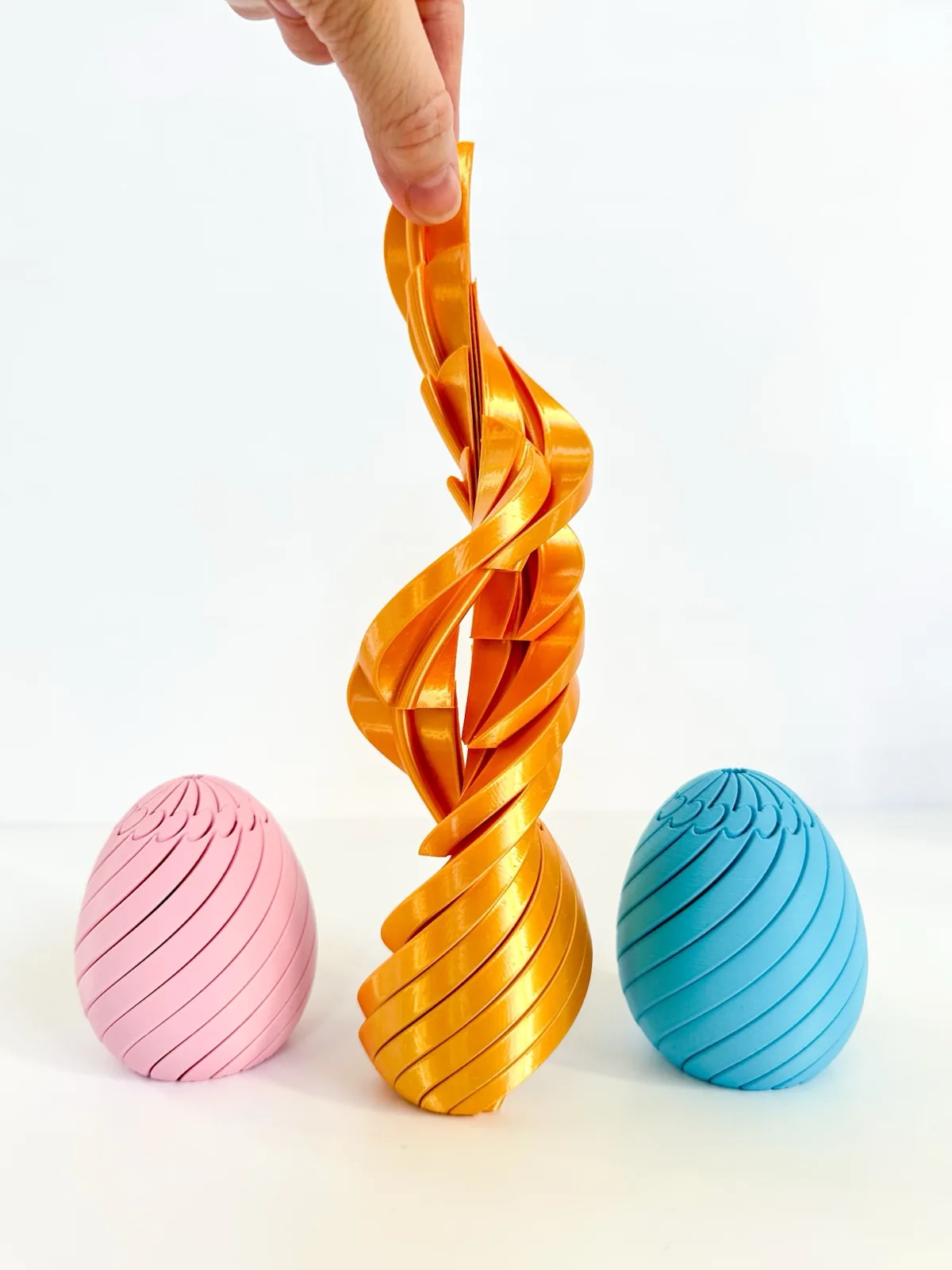 Huevo fidget en espiral impreso en 3D, foto 4