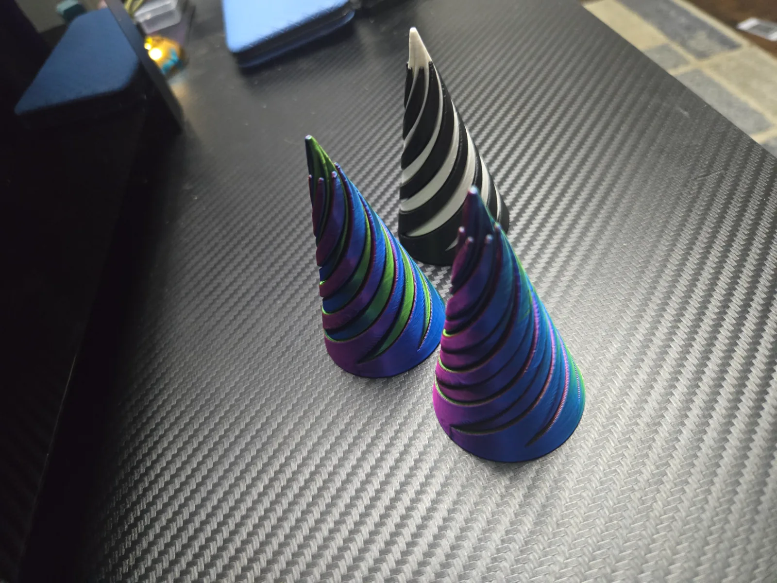 Cono espiral fidget impreso en 3D, foto 3