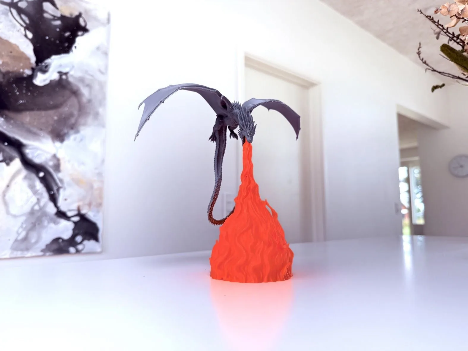Lámpara dragón de fuego impreso en 3D, foto 4