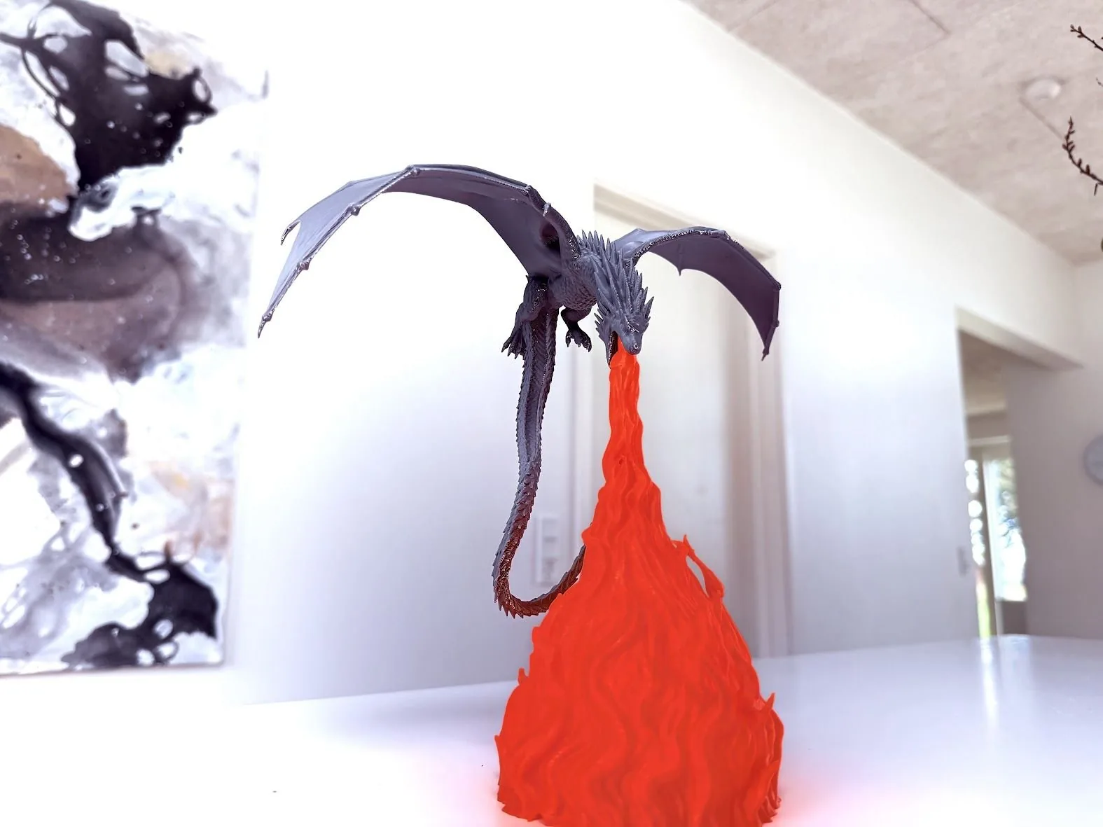 Lámpara dragón de fuego impreso en 3D, foto 5