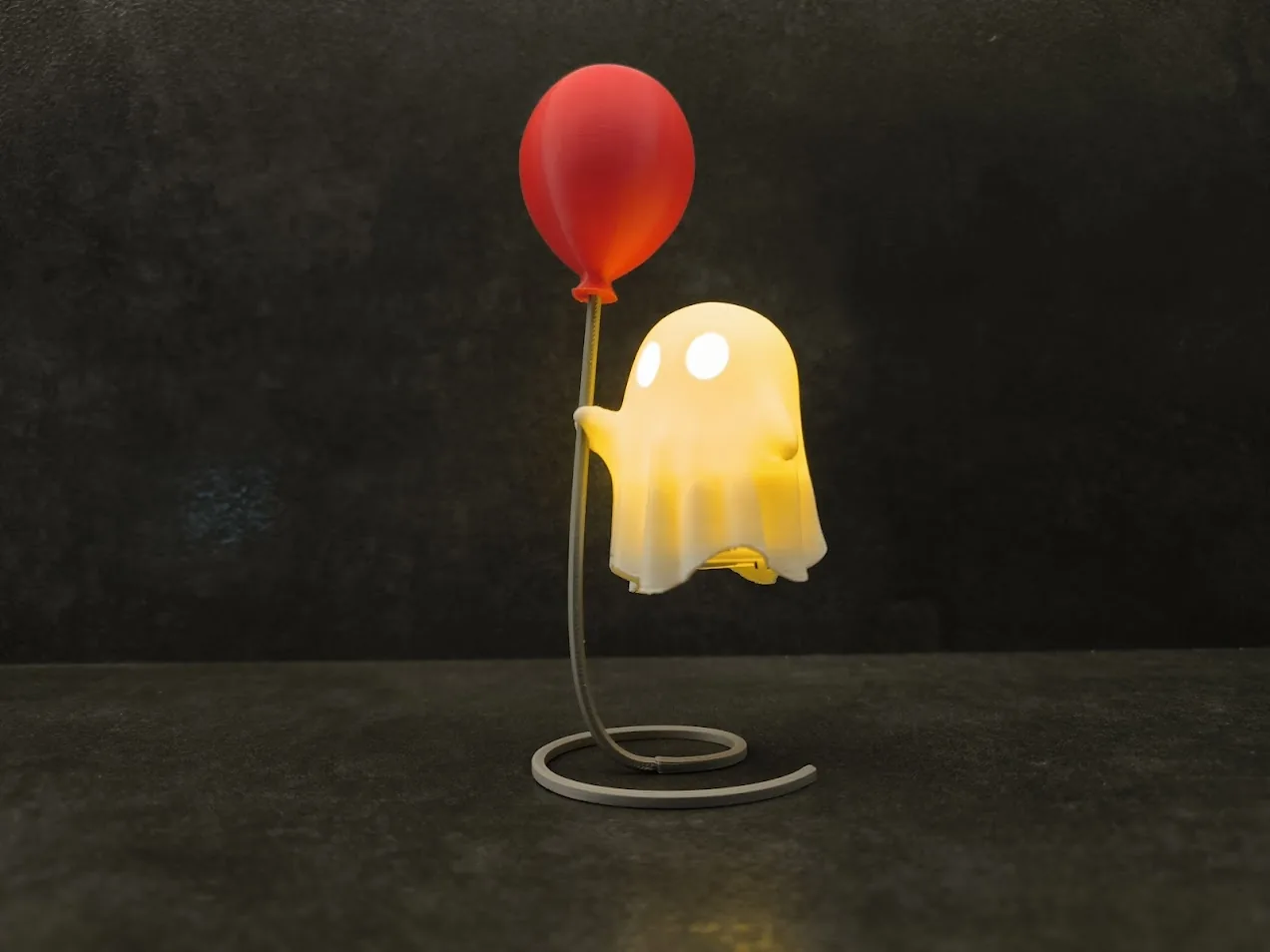 Lámpara fantasmita con globo impreso en 3D, foto 4