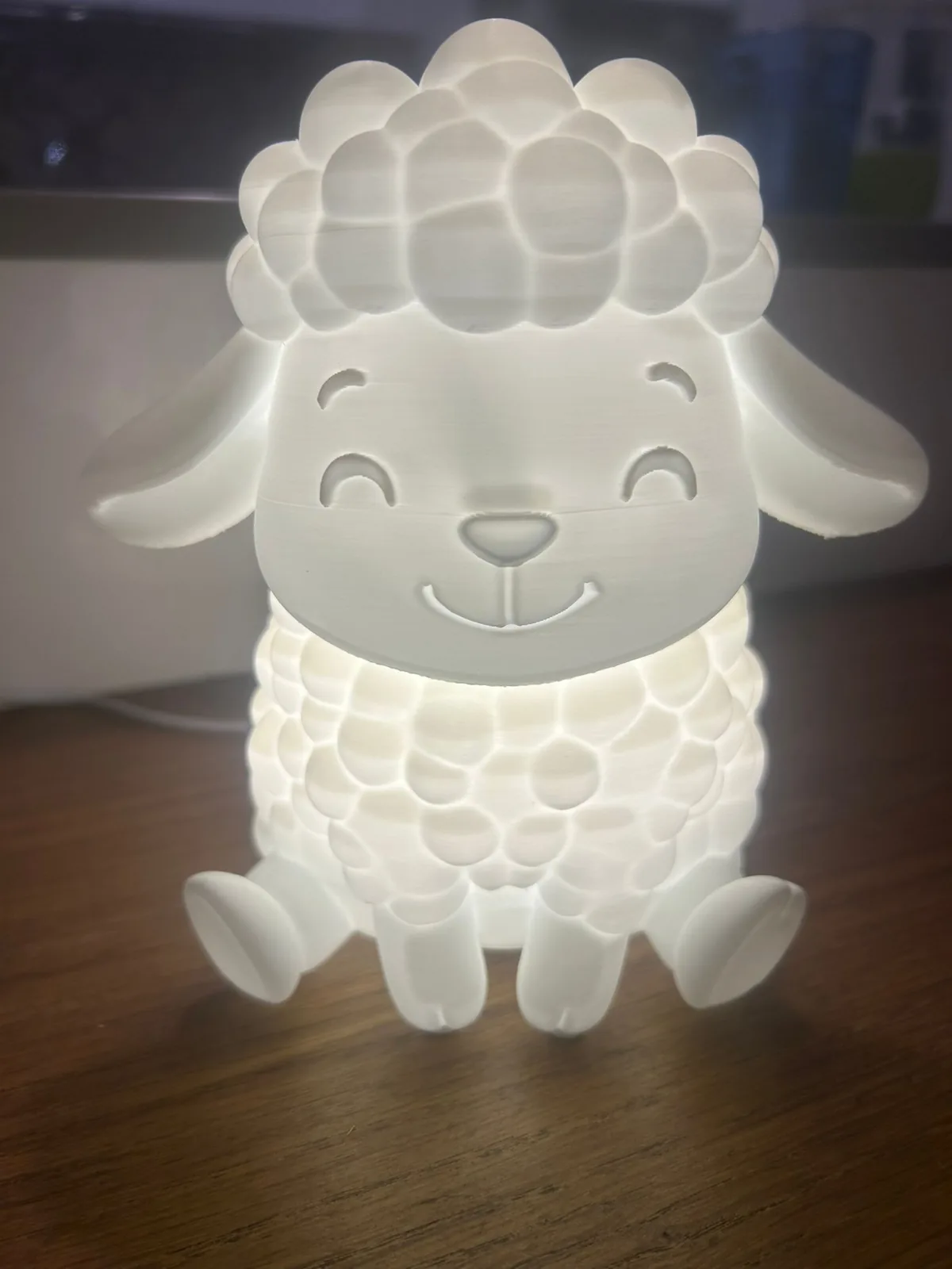 Luminária ovelhinha impresso em 3D, foto 3
