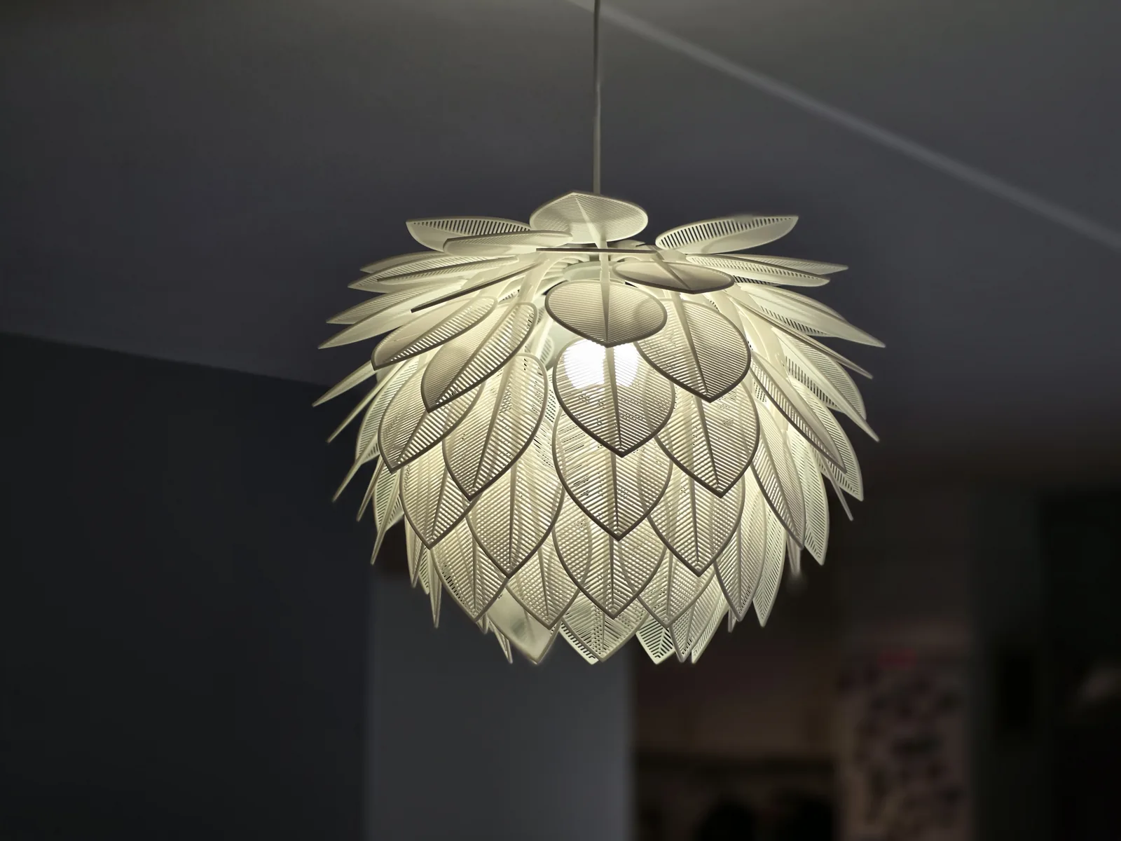 Luminária pendente de folhas impresso em 3D, foto 4
