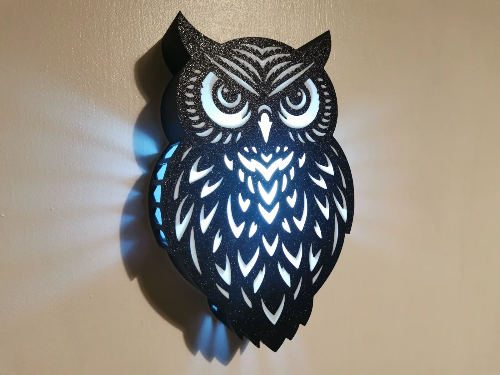 Lámpara de pared búho impreso en 3D, foto 4