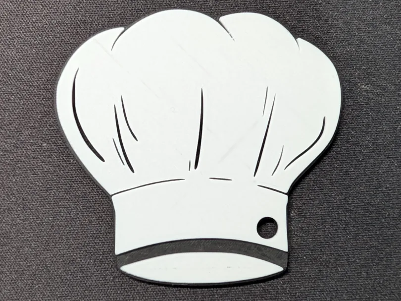 Llavero gorro de chef impreso en 3D