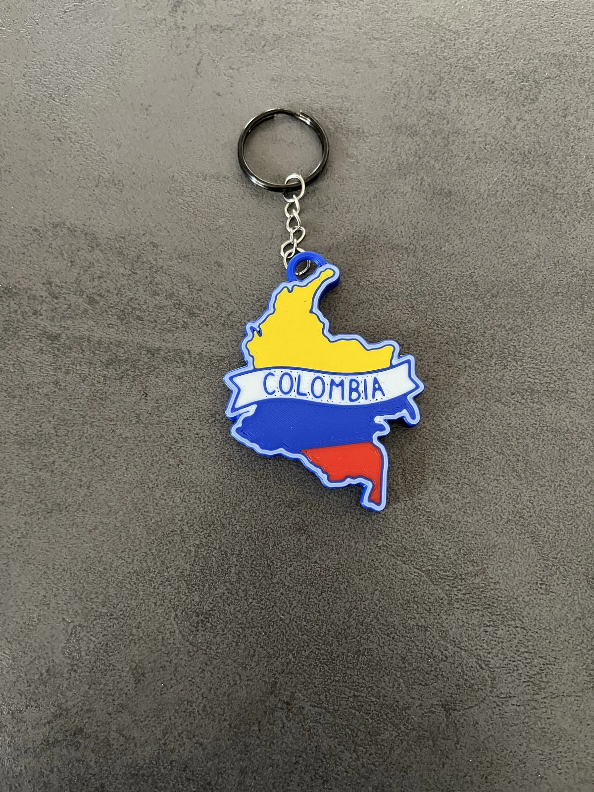 Llavero mapa de Colombia impreso en 3D, foto 3