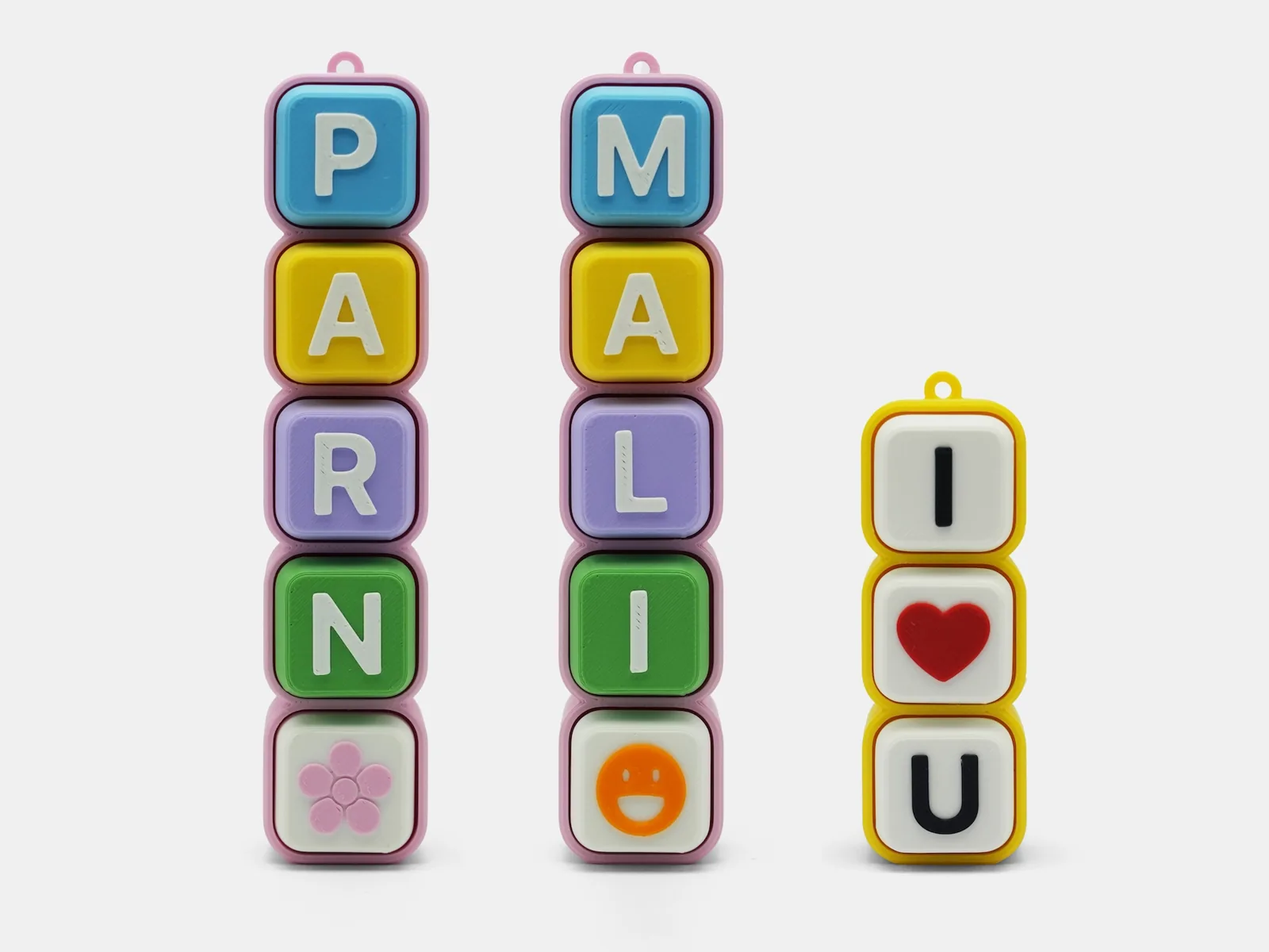 Chaveiro clicker com letras impresso em 3D, foto 4
