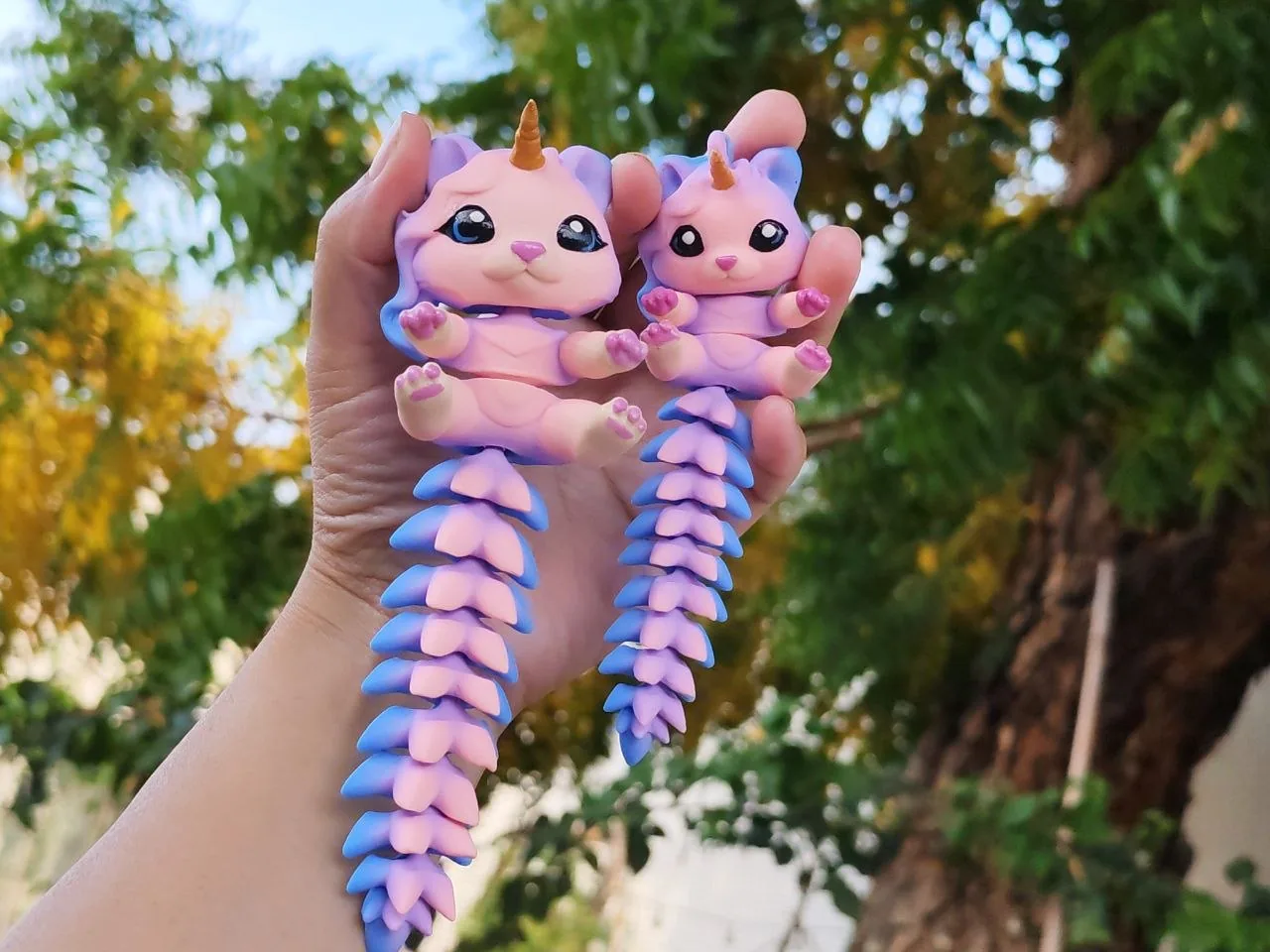 Chaveiro unicórnio flexível impresso em 3D, foto 4