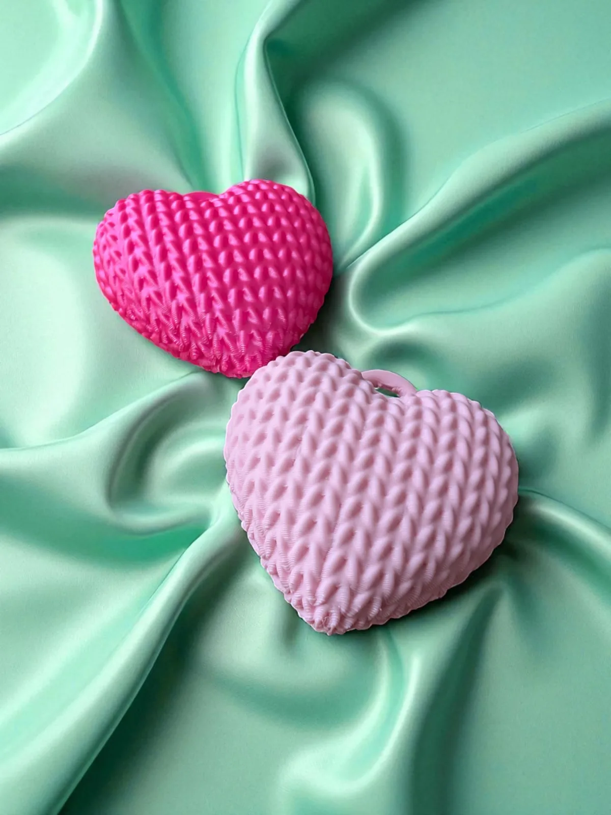 Llavero corazón tejido impreso en 3D, foto 3
