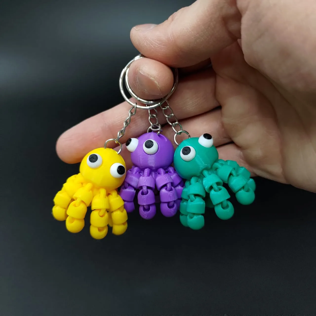 Llavero pulpo articulado impreso en 3D, foto 3