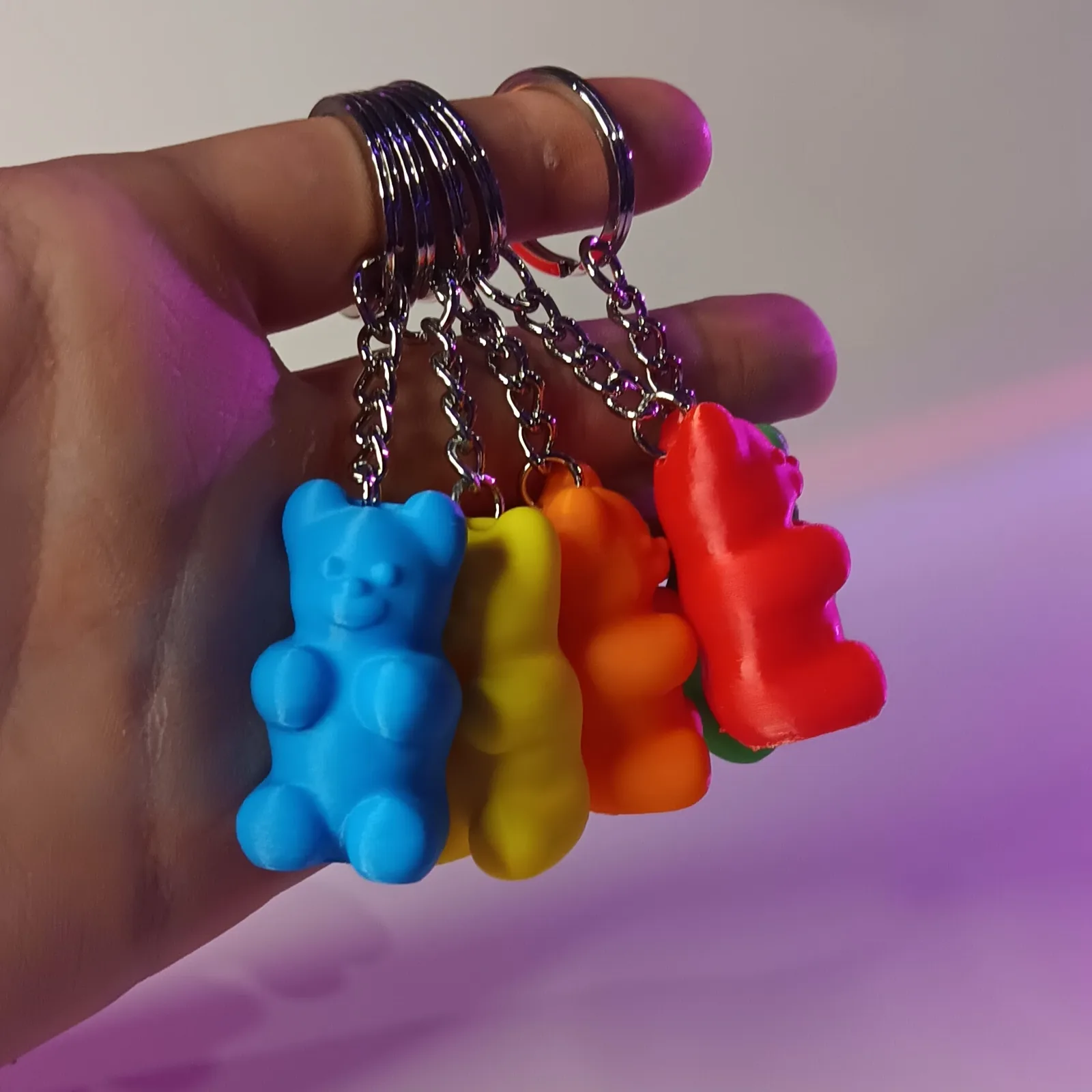 Llavero osito de gomita impreso en 3D, foto 4