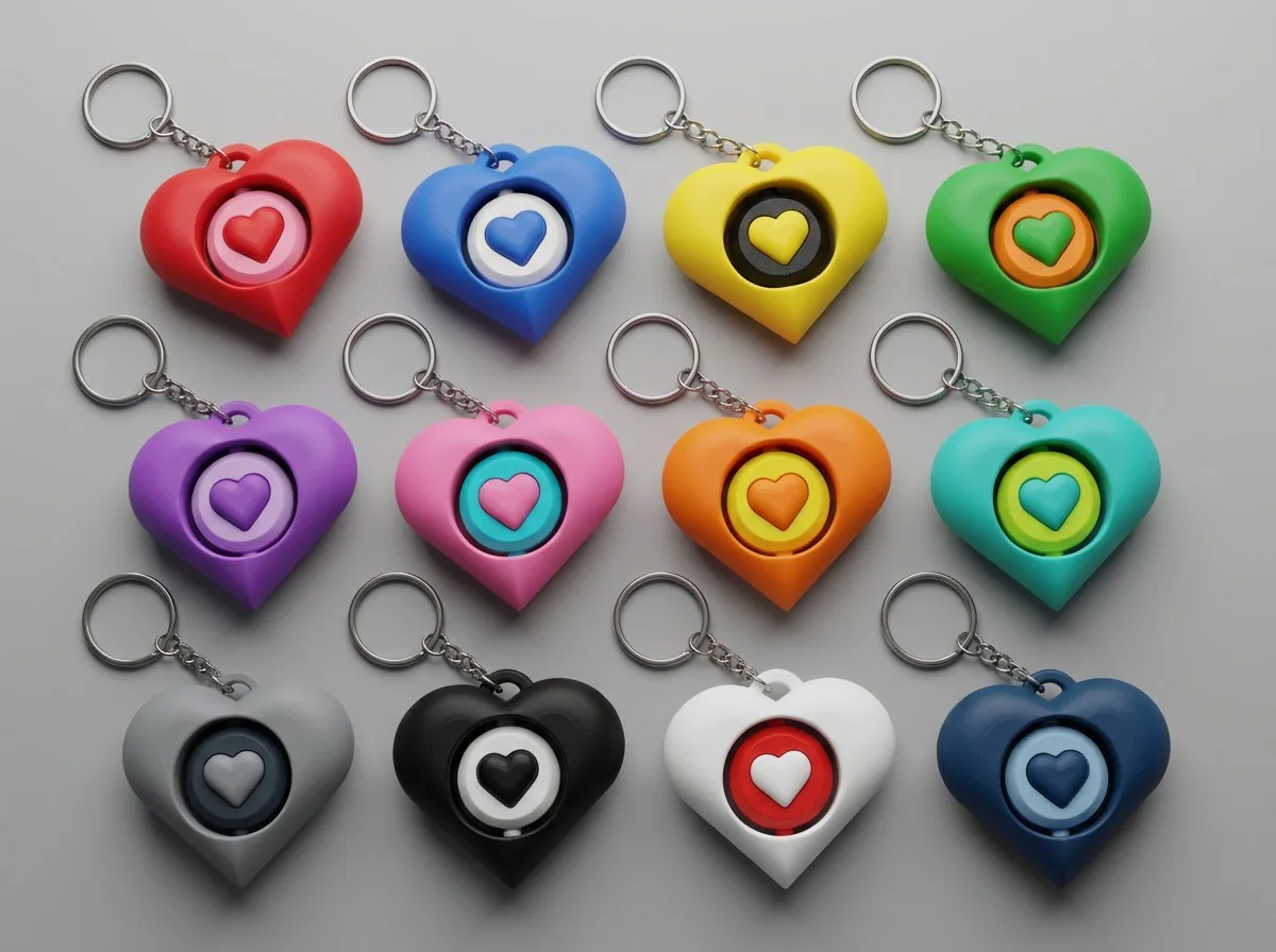 3D printed Spinning Heart Keychain, photo 3
